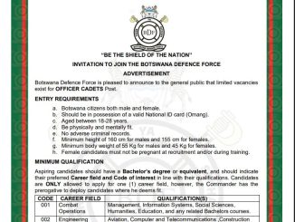 Botswana Defence Force (BDF) 2025 Recruitment: Application Portal, Requirements, and Deadline