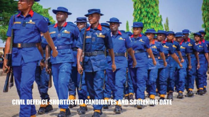 official Civil Defence shortlisted candidates for 2025