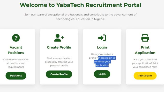 YabaTech Recruitment Portal Application Form