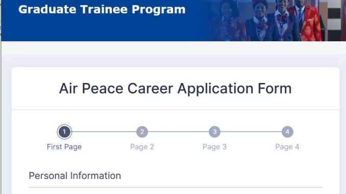 Air Peace Graduate Trainee Program Portal