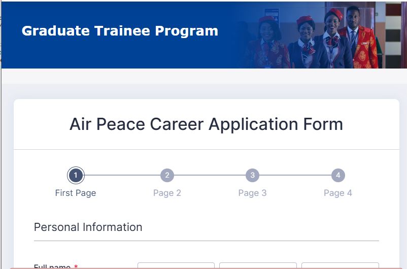 Air Peace Graduate Trainee Program Portal