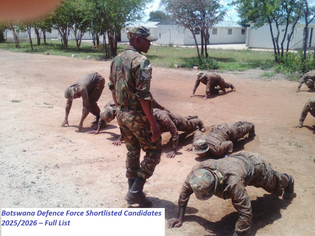 Botswana Defence Force Shortlisted Candidates