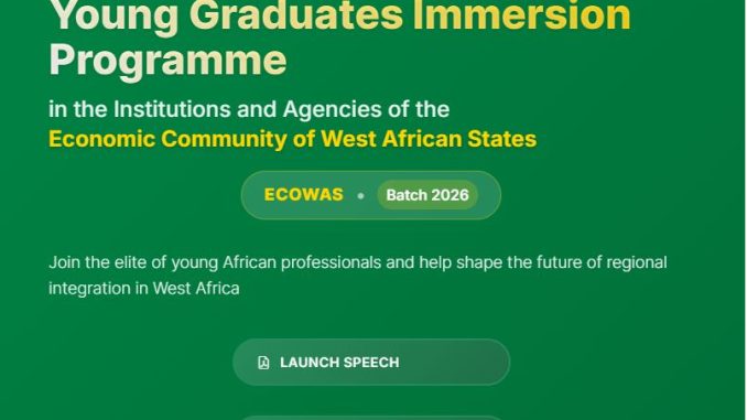 ECOWAS Immersion Internship Program 2026 How to Apply for the ECOWAS Immersion Internship Program