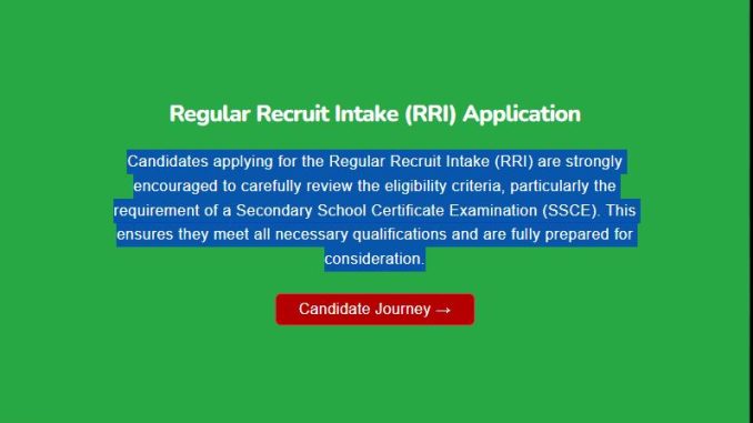 Nigerian Army Recruitment 90RRI Form and Portal