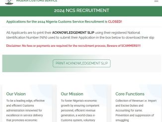 Nigeria Customs Service Shortlisted Candidates 2025: Check Email