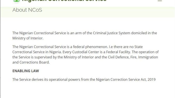 Nigeria Correctional Service Shortlisted Candidates
