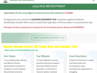 Nigeria Customs Service CBT Exams Date and Schedule 2025