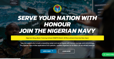 Nigerian Navy Basic Training School Recruitment for Batch 38