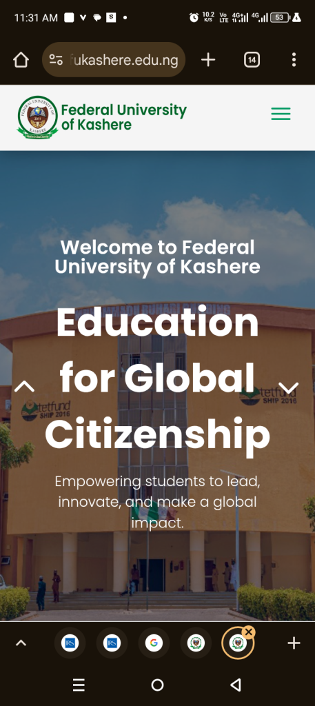 Federal University Kashere Recruitment Application Form Portal 2025/2026- How to Apply