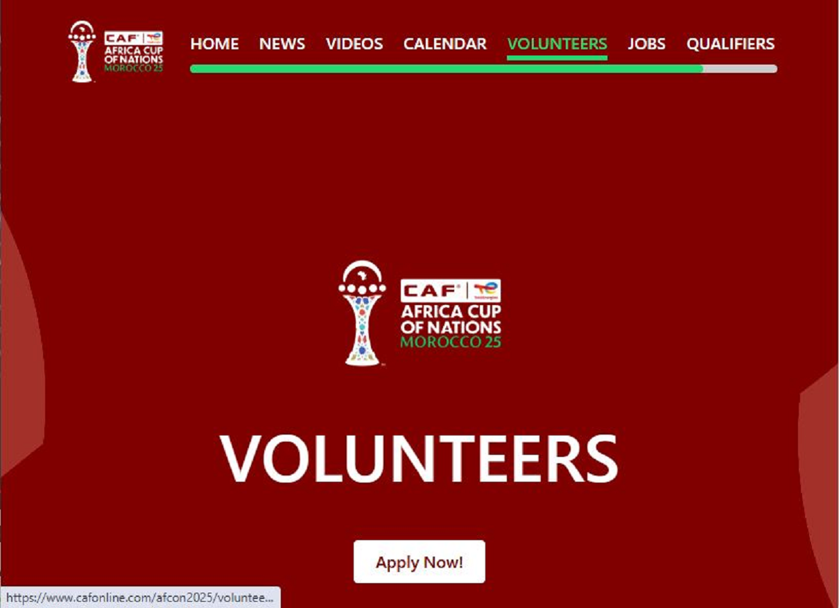 TotalEnergies CAF AFCON Morocco 2025 Volunteer Programme- Apply Now!