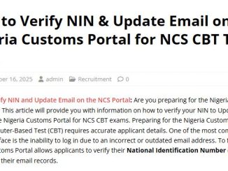 Verify Your NIN to Update Your Email on Nigeria Customs Portal for NCS CBT Test
