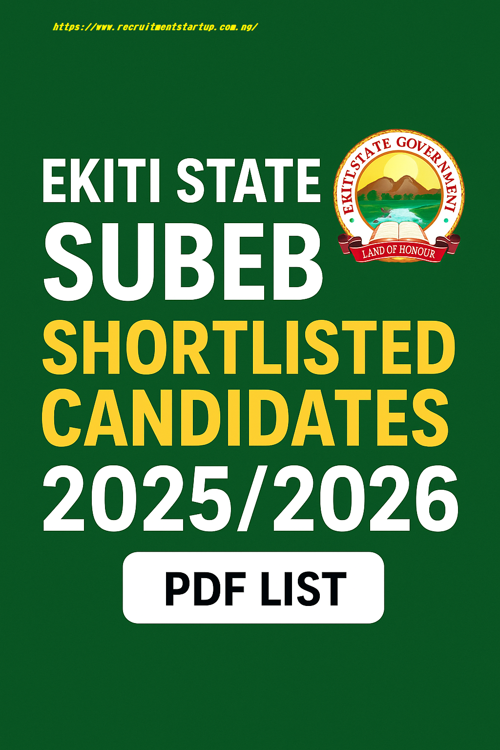 Ekiti State SUBEB Shortlisted Candidates 2026/2027 PDF List