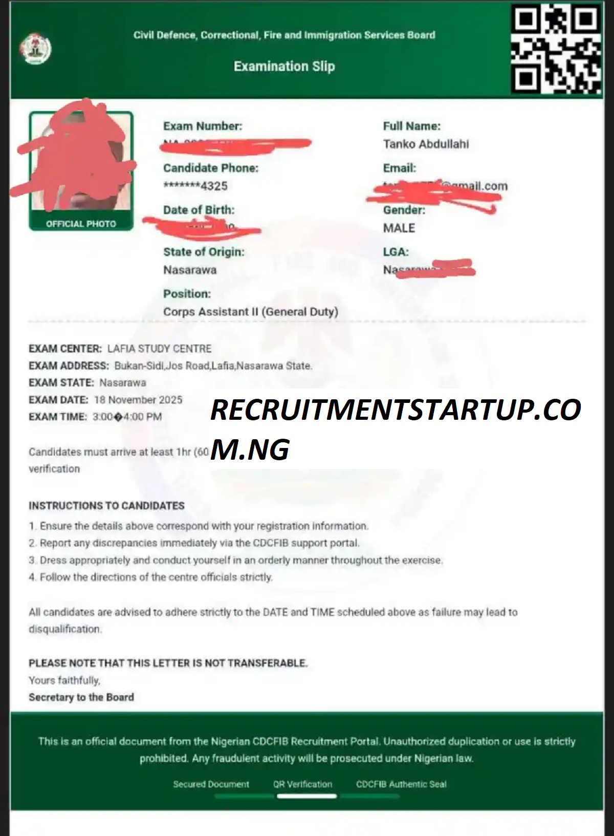 How to Retrieve Your CDCFIB Examination Slip for CBT Schedule | Full Guide