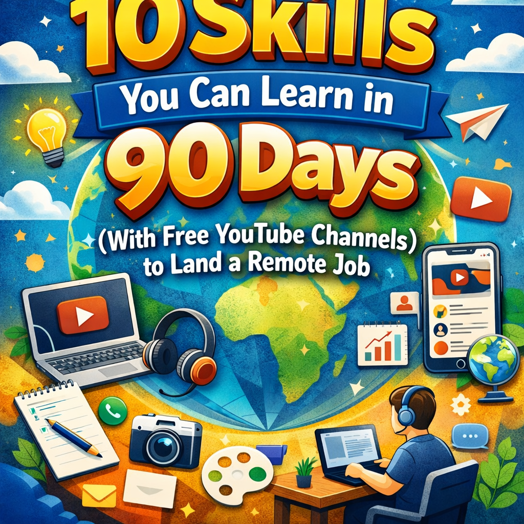 10 Skills You Can Learn in 90 Days (With Free YouTube Channels) to Land a Remote Job